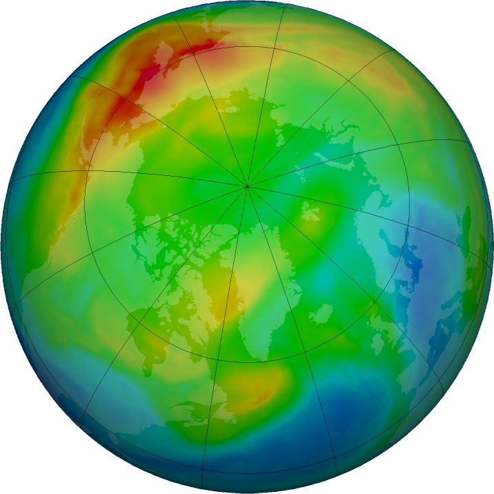 Arctic ozone map for 20 December 2015
